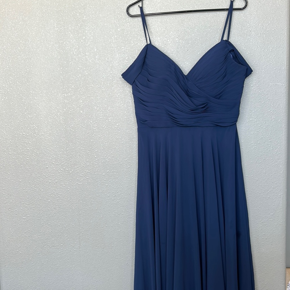 Navy Blue Off Shoulder Bridesmaid Formal Maxi Dress Size Large